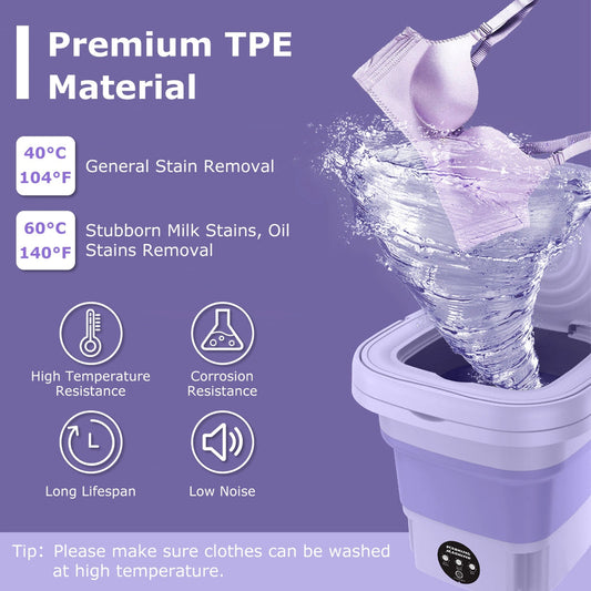 Foldable Electric Mini Washing Machine With Dryer Option (Box Packing)