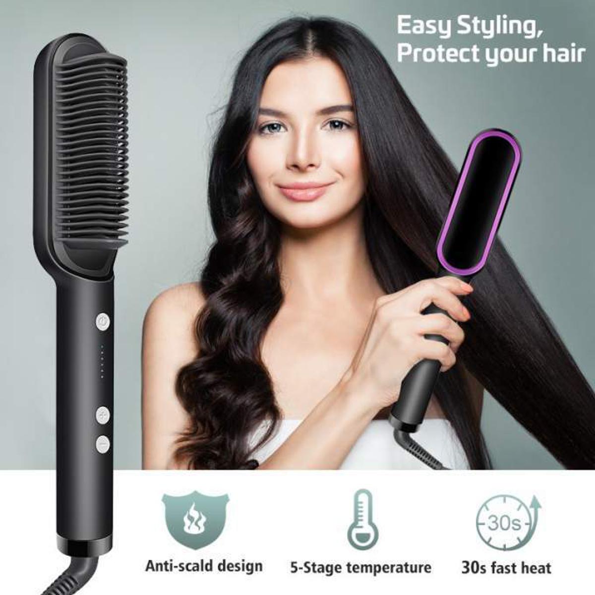 Hair Straightener Comb Brush