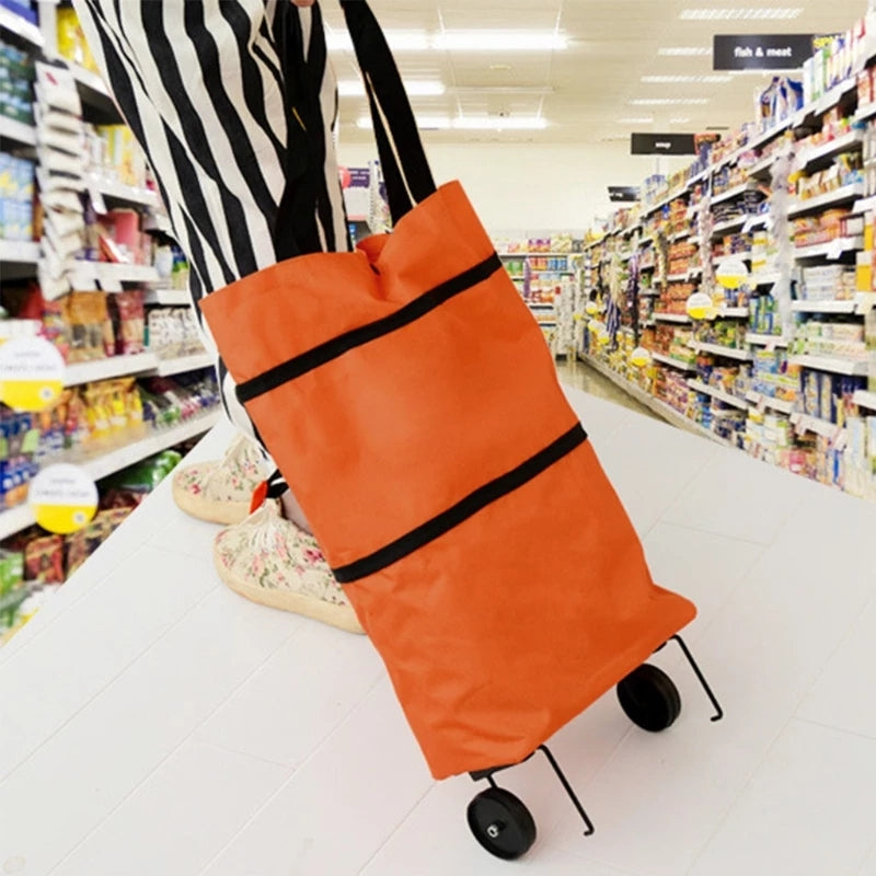 Folding & Portable Shopping Pull Cart Trolley Bag