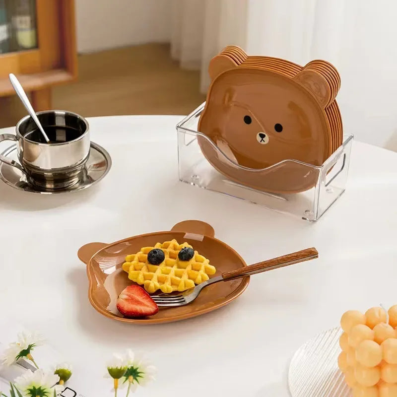 8Pcs Creative Bear Shape Plate Set