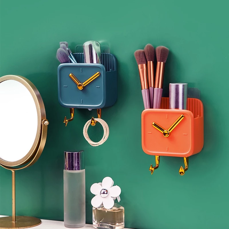 Creative Clock Wall Hanging Phone Holder with Hook