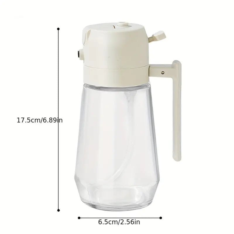 2 In 1 Oil Spray Glass Jug - 450ML