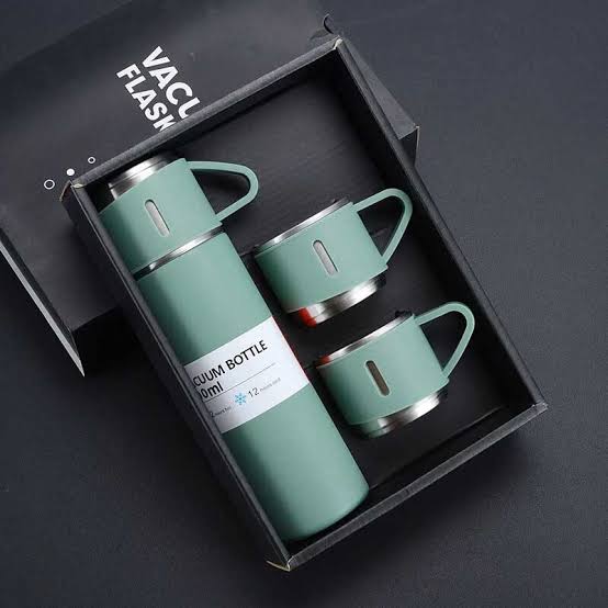 Stainless Steel Vacuum Thermal Flask Set (3 in 1)