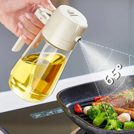 2 In 1 Oil Spray Glass Jug - 450ML