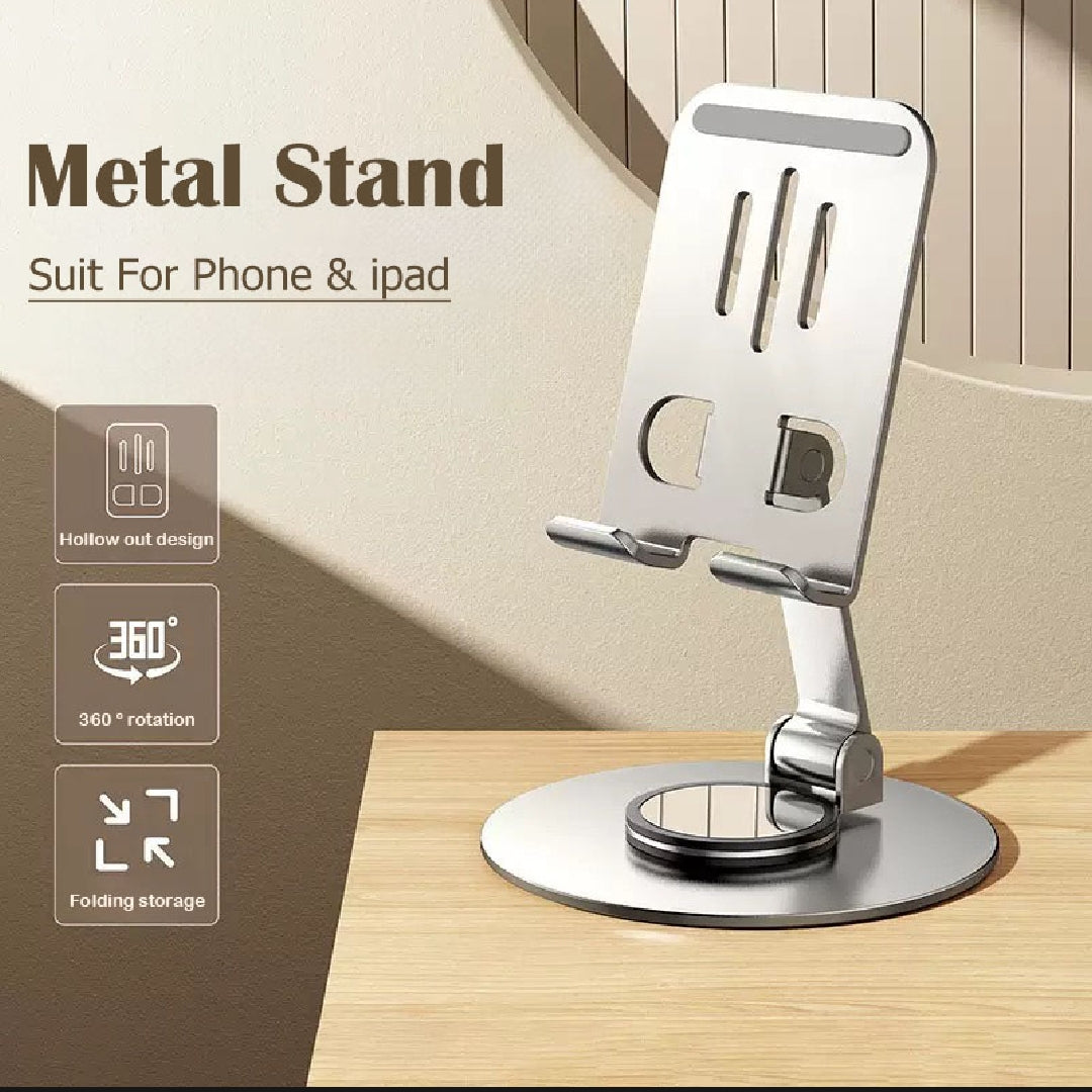 360° Degree Rotating Table Mobile Phone Stand - Metal