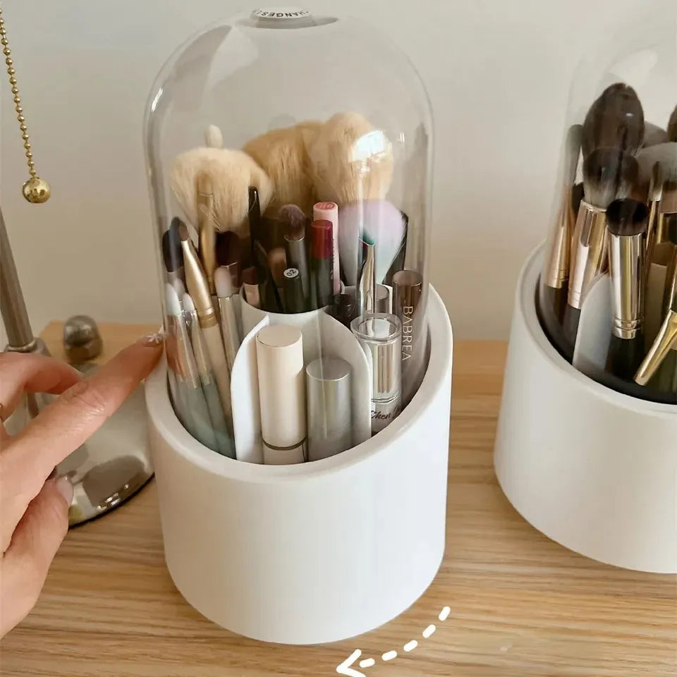 360° Degree rotating makeup brush organizer