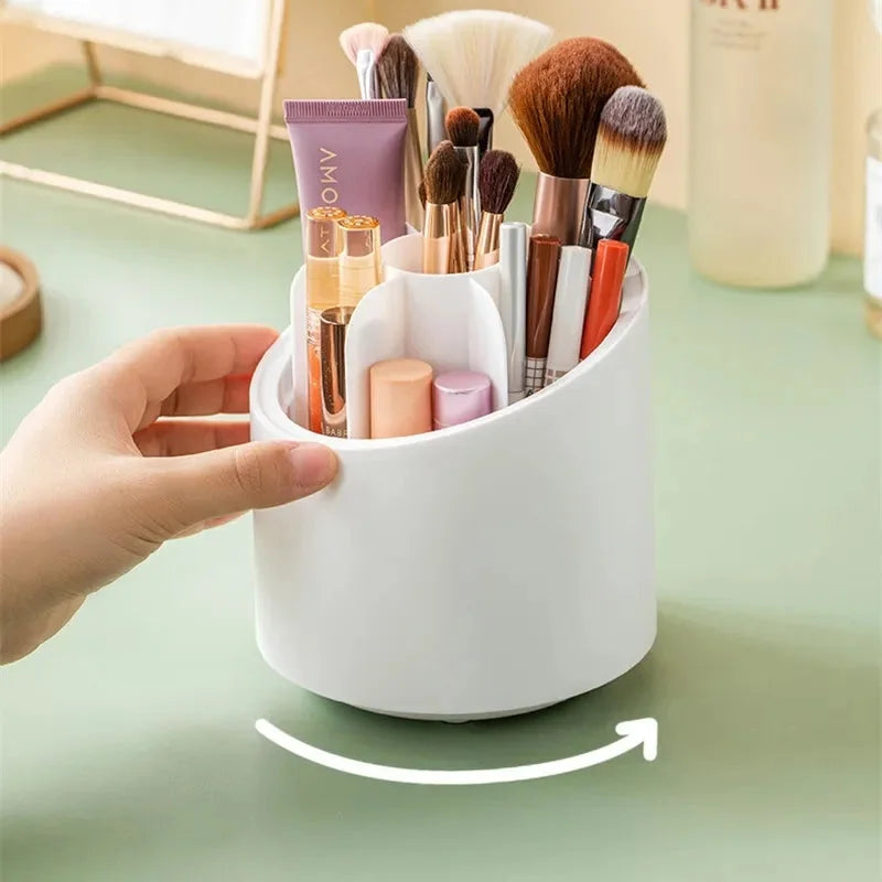 360° Degree rotating makeup brush organizer