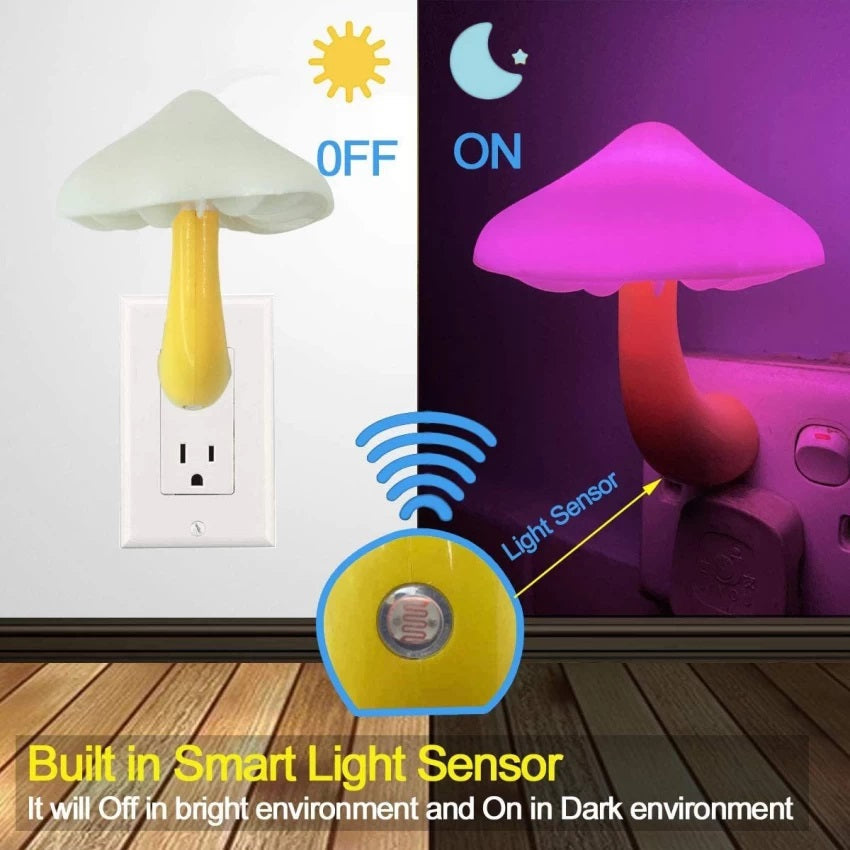 Mushroom Shape LED Auto Sensor Night Lamp