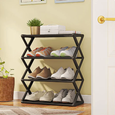 X-Type 4 Layer Foldable Fashion Shoe Organizer Stand